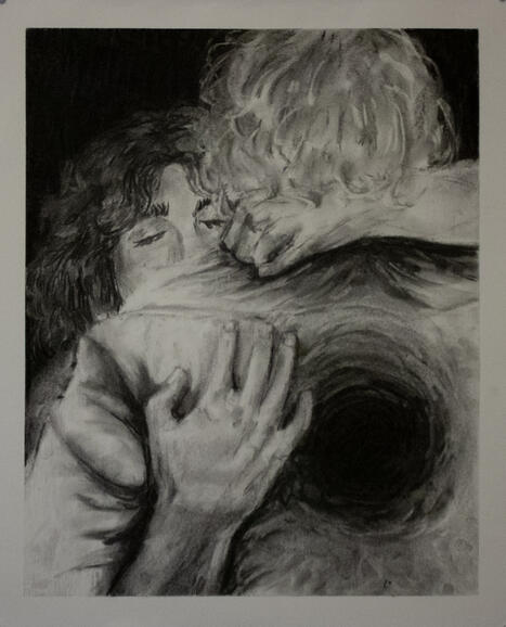False Comfort, 2026, Charcoal, 14" x 17"