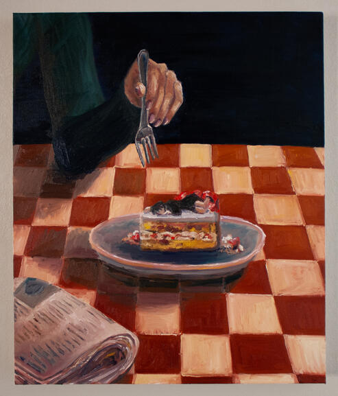 Just One Bite, 2026, Oil on Canvas, 20" x 24"