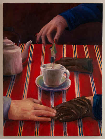 Tea For Two, 2026, Oil on Canvas, 18" x 24"